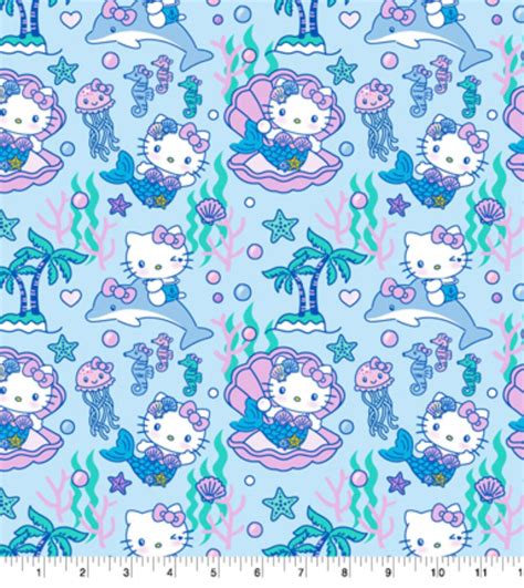 hello kitty metallic fabric|hello kitty mermaid fabric.